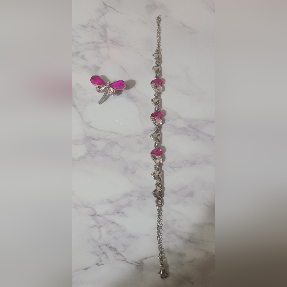 925 silver set, pendant and bracelet